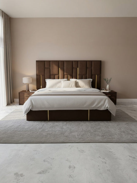 lit capitonné plaque